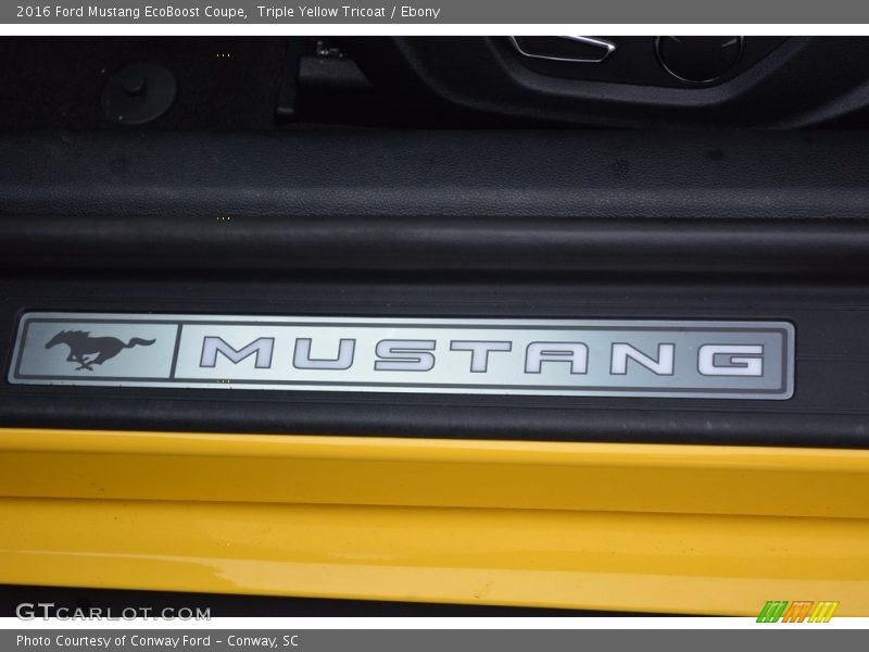 Triple Yellow Tricoat / Ebony 2016 Ford Mustang EcoBoost Coupe
