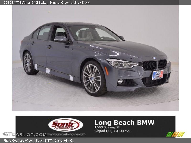 Mineral Grey Metallic / Black 2016 BMW 3 Series 340i Sedan