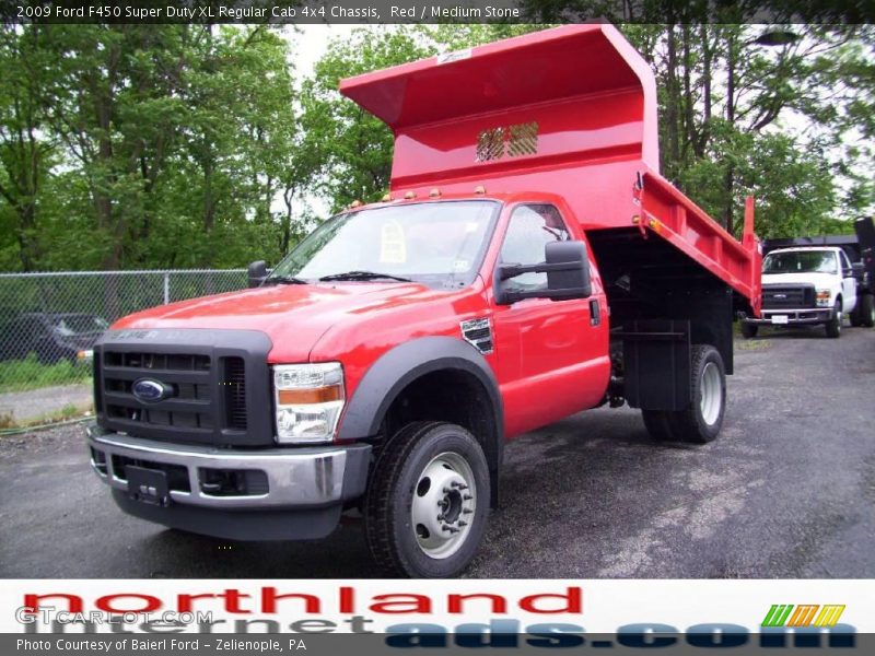 Red / Medium Stone 2009 Ford F450 Super Duty XL Regular Cab 4x4 Chassis