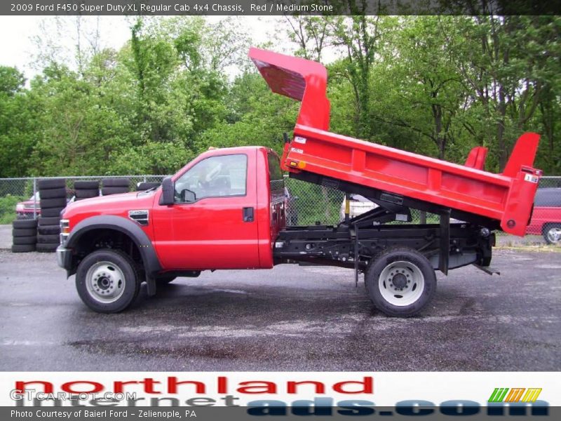 Red / Medium Stone 2009 Ford F450 Super Duty XL Regular Cab 4x4 Chassis