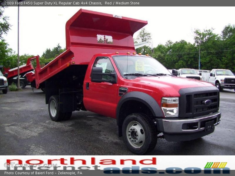 Red / Medium Stone 2009 Ford F450 Super Duty XL Regular Cab 4x4 Chassis