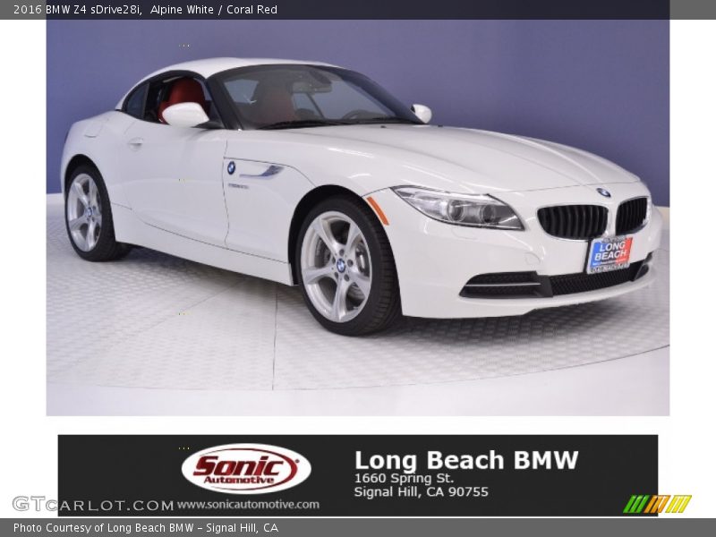 Alpine White / Coral Red 2016 BMW Z4 sDrive28i