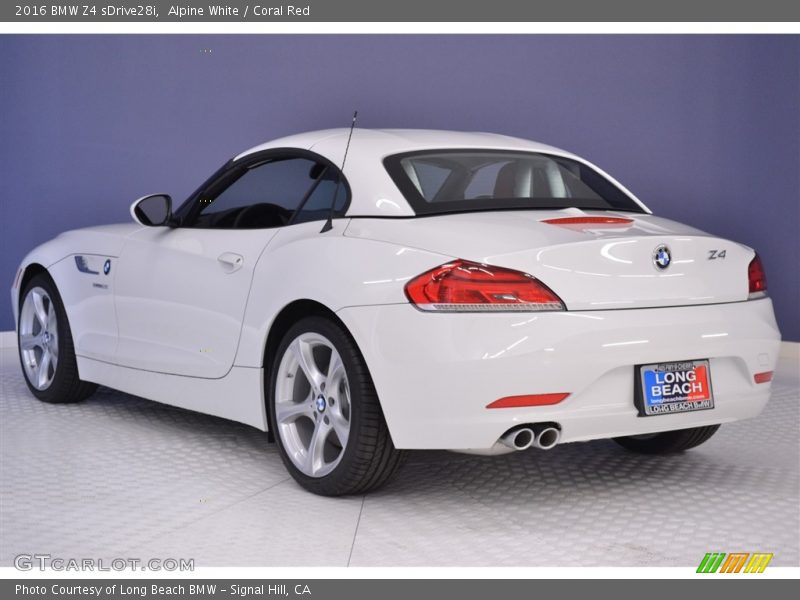 Alpine White / Coral Red 2016 BMW Z4 sDrive28i