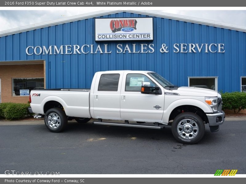 White Platinum Metallic / Adobe 2016 Ford F350 Super Duty Lariat Crew Cab 4x4