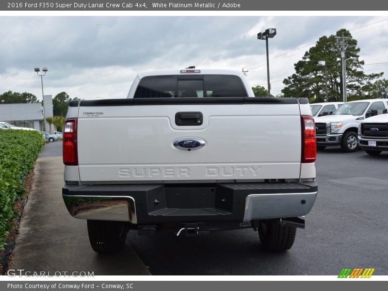 White Platinum Metallic / Adobe 2016 Ford F350 Super Duty Lariat Crew Cab 4x4