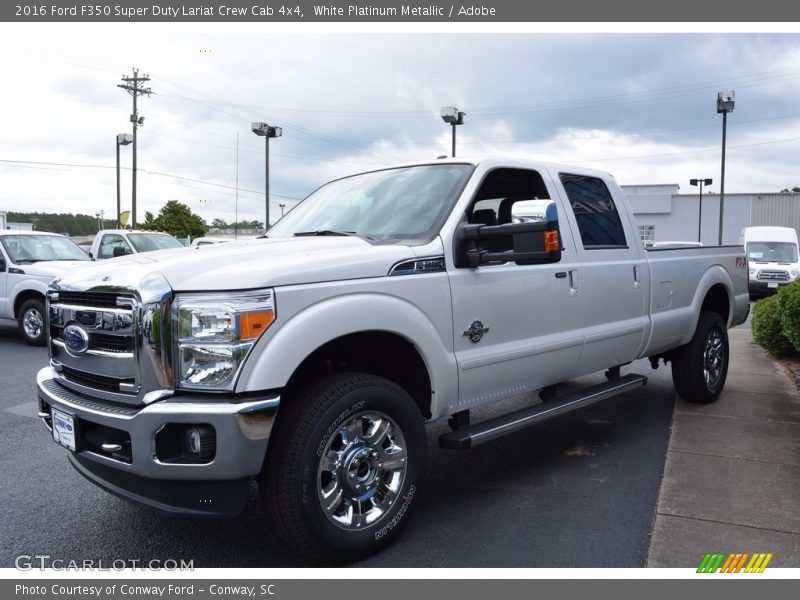 White Platinum Metallic / Adobe 2016 Ford F350 Super Duty Lariat Crew Cab 4x4