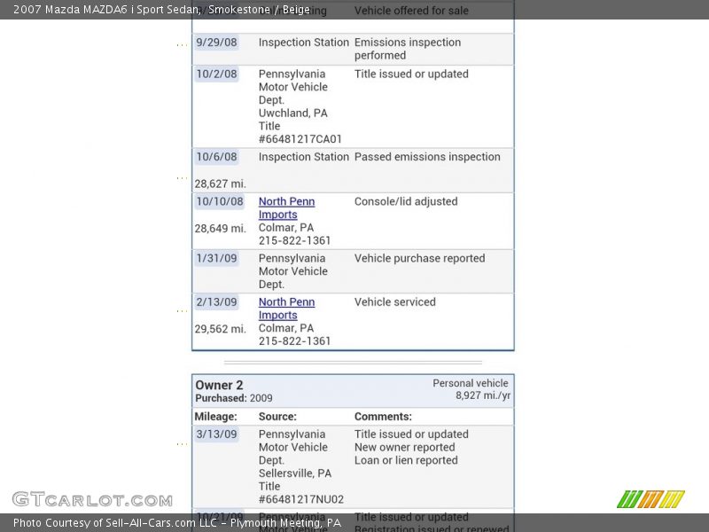 Smokestone / Beige 2007 Mazda MAZDA6 i Sport Sedan