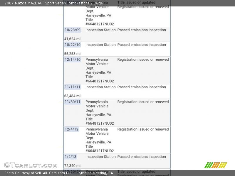 Smokestone / Beige 2007 Mazda MAZDA6 i Sport Sedan