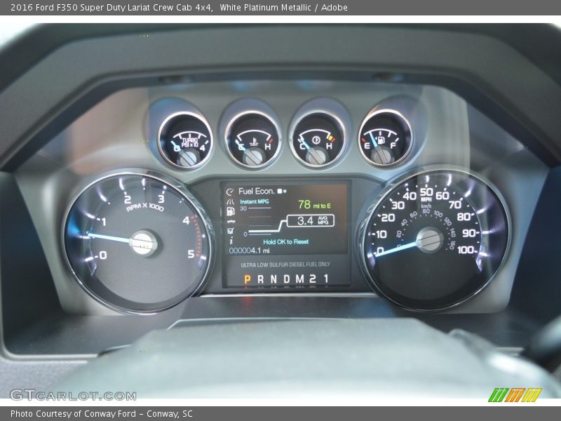 White Platinum Metallic / Adobe 2016 Ford F350 Super Duty Lariat Crew Cab 4x4