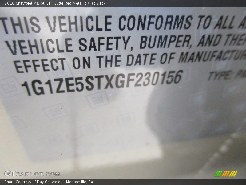 Butte Red Metallic / Jet Black 2016 Chevrolet Malibu LT