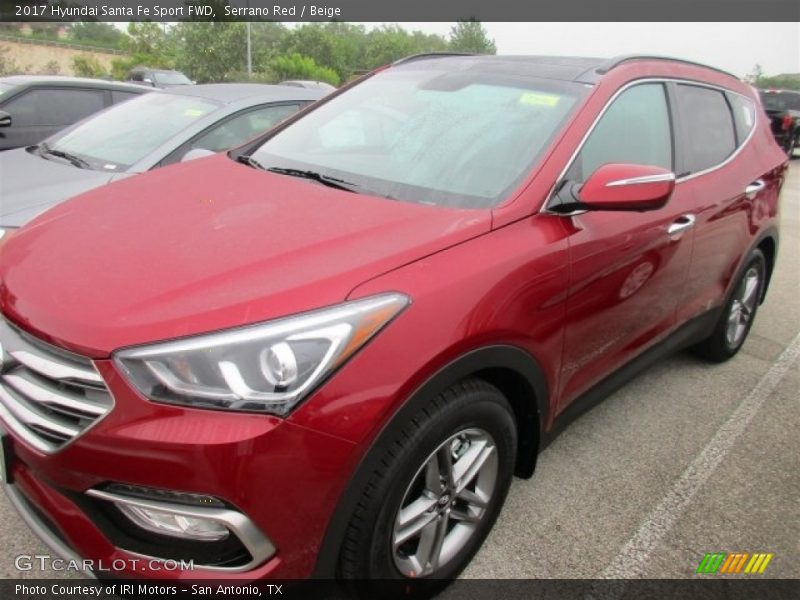 Serrano Red / Beige 2017 Hyundai Santa Fe Sport FWD