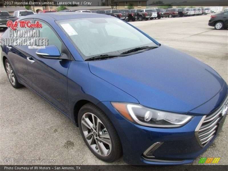 Lakeside Blue / Gray 2017 Hyundai Elantra Limited