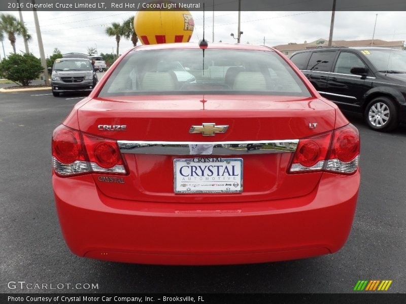 Red Hot / Cocoa/Light Neutral 2016 Chevrolet Cruze Limited LT