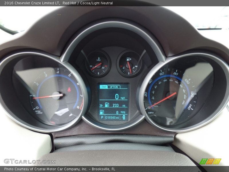 Red Hot / Cocoa/Light Neutral 2016 Chevrolet Cruze Limited LT