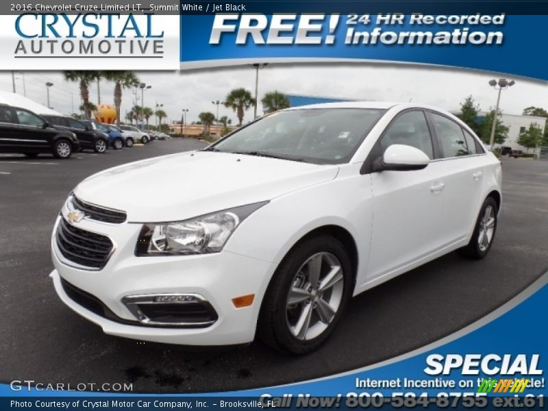 Summit White / Jet Black 2016 Chevrolet Cruze Limited LT