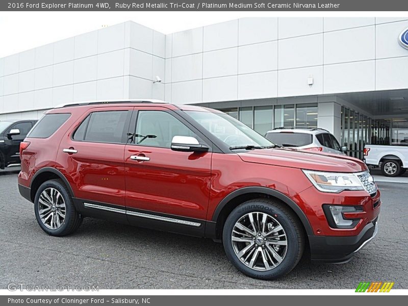 Ruby Red Metallic Tri-Coat / Platinum Medium Soft Ceramic Nirvana Leather 2016 Ford Explorer Platinum 4WD