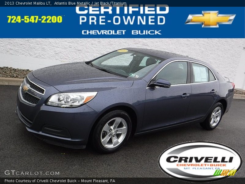 Atlantis Blue Metallic / Jet Black/Titanium 2013 Chevrolet Malibu LT
