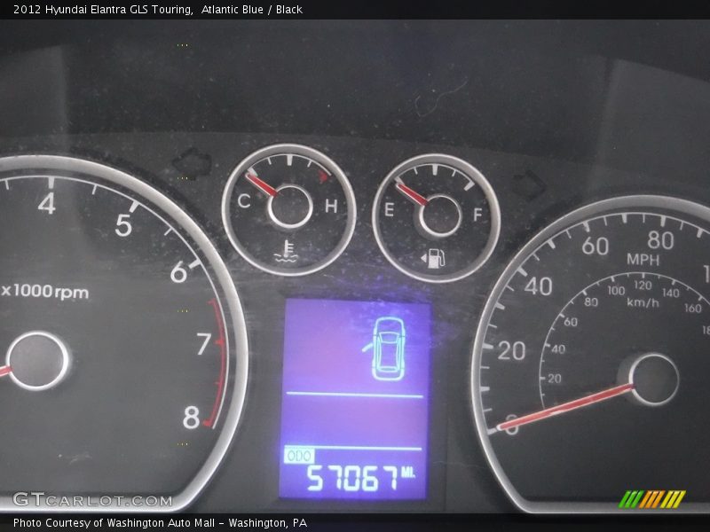 Atlantic Blue / Black 2012 Hyundai Elantra GLS Touring