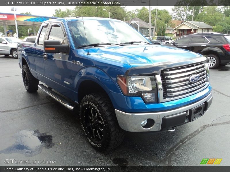 Blue Flame Metallic / Steel Gray 2011 Ford F150 XLT SuperCab 4x4