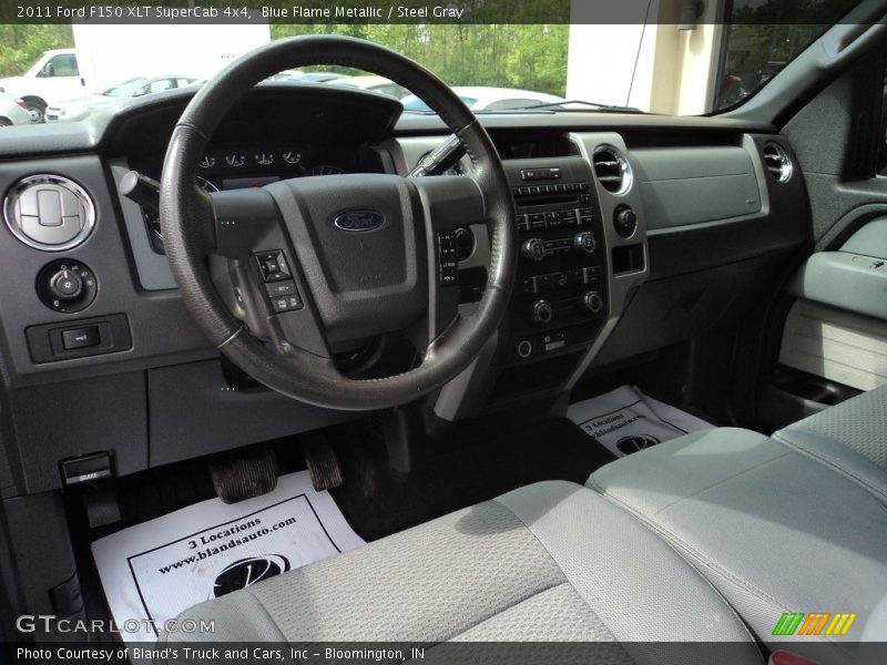 Blue Flame Metallic / Steel Gray 2011 Ford F150 XLT SuperCab 4x4