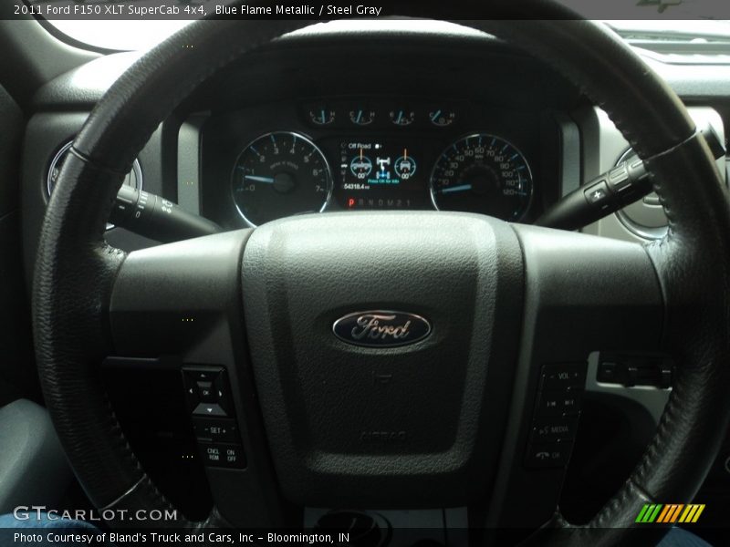 Blue Flame Metallic / Steel Gray 2011 Ford F150 XLT SuperCab 4x4