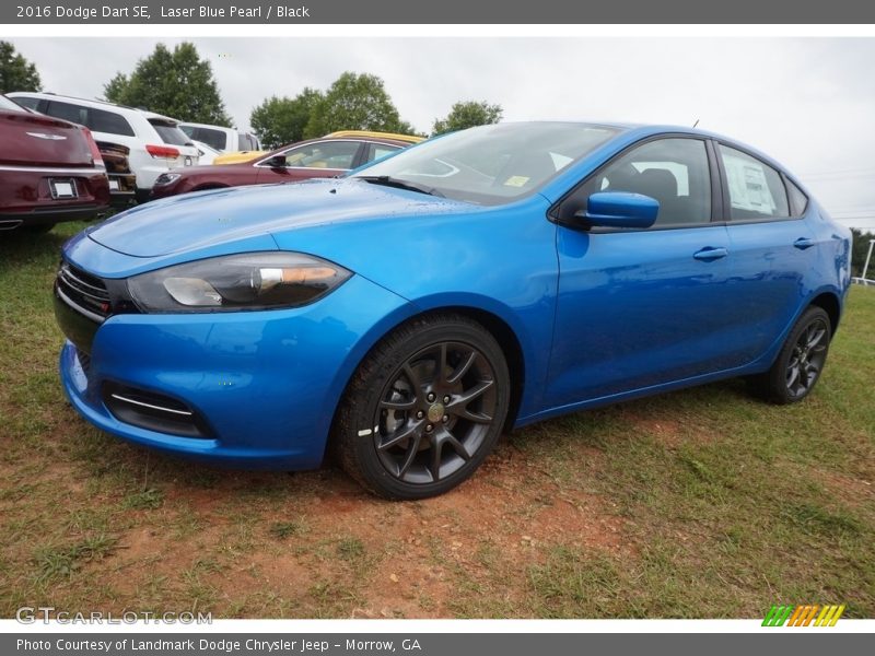 Laser Blue Pearl / Black 2016 Dodge Dart SE