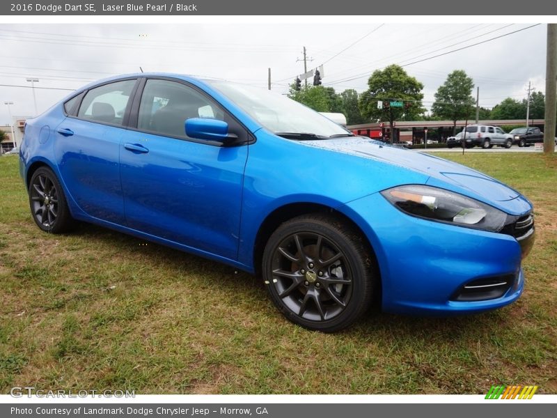 Laser Blue Pearl / Black 2016 Dodge Dart SE
