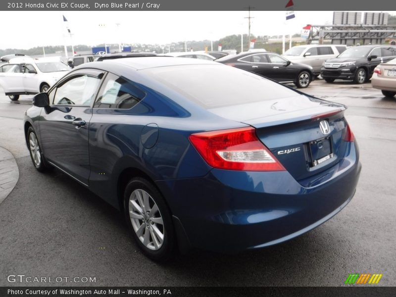 Dyno Blue Pearl / Gray 2012 Honda Civic EX Coupe