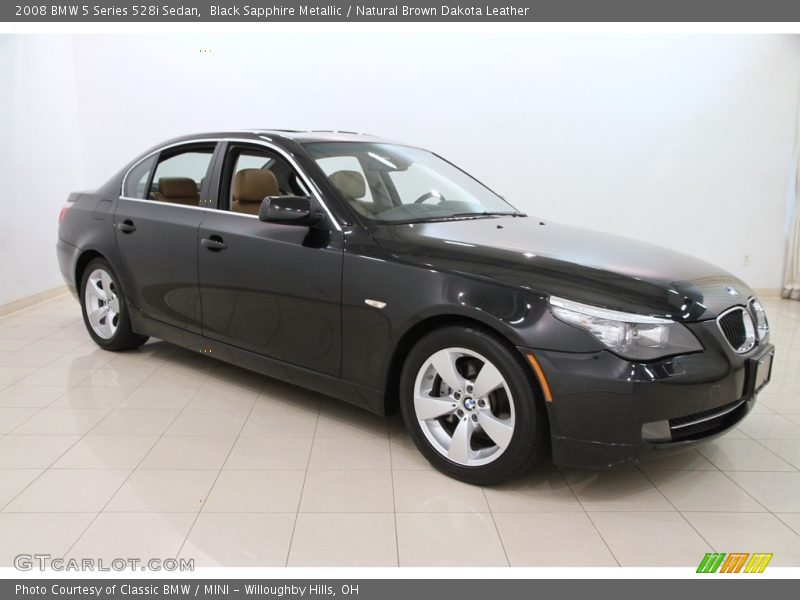 Black Sapphire Metallic / Natural Brown Dakota Leather 2008 BMW 5 Series 528i Sedan