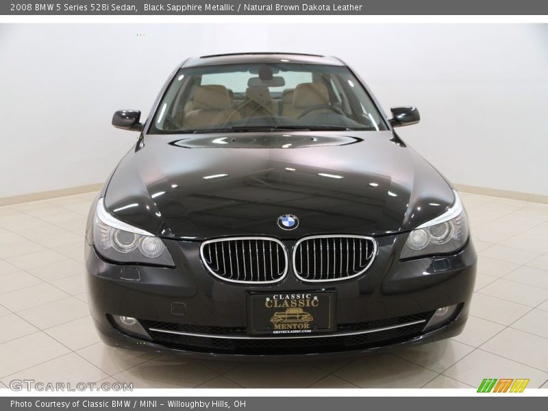 Black Sapphire Metallic / Natural Brown Dakota Leather 2008 BMW 5 Series 528i Sedan