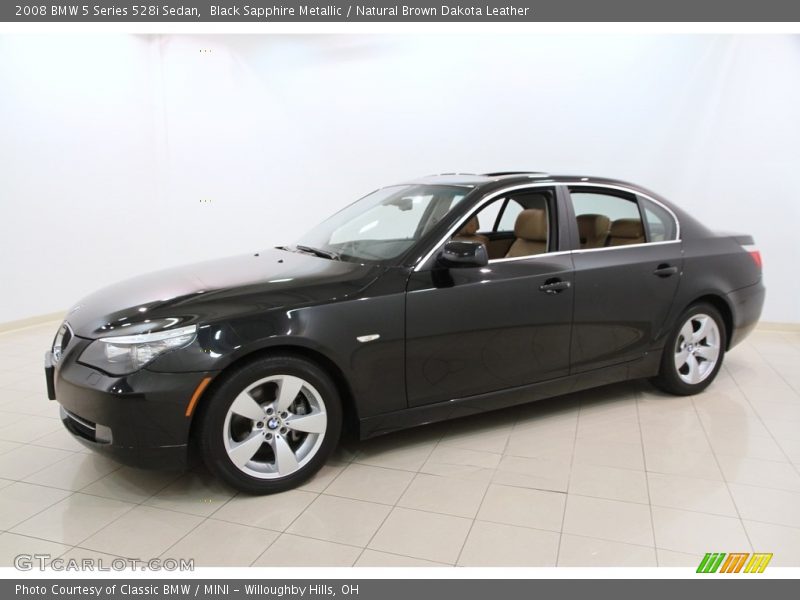 Black Sapphire Metallic / Natural Brown Dakota Leather 2008 BMW 5 Series 528i Sedan