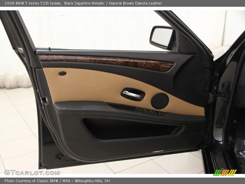 Black Sapphire Metallic / Natural Brown Dakota Leather 2008 BMW 5 Series 528i Sedan