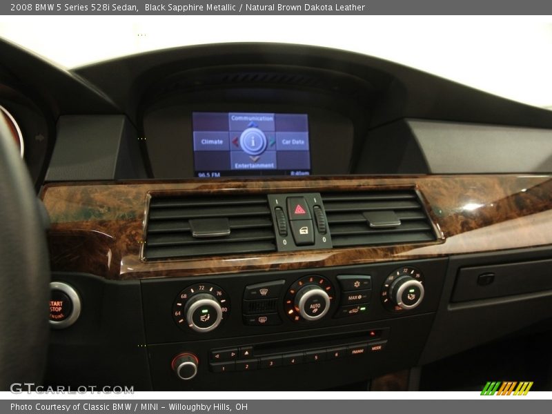 Black Sapphire Metallic / Natural Brown Dakota Leather 2008 BMW 5 Series 528i Sedan
