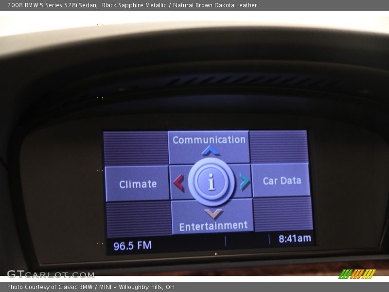 Black Sapphire Metallic / Natural Brown Dakota Leather 2008 BMW 5 Series 528i Sedan