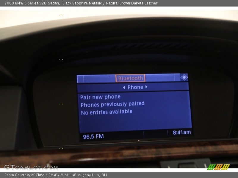 Black Sapphire Metallic / Natural Brown Dakota Leather 2008 BMW 5 Series 528i Sedan