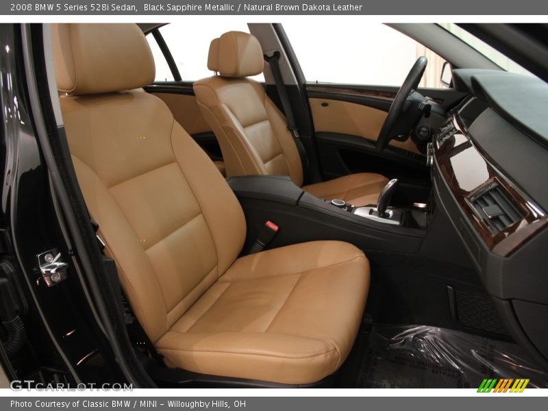 Black Sapphire Metallic / Natural Brown Dakota Leather 2008 BMW 5 Series 528i Sedan