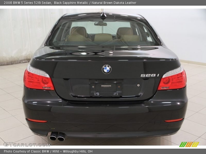 Black Sapphire Metallic / Natural Brown Dakota Leather 2008 BMW 5 Series 528i Sedan