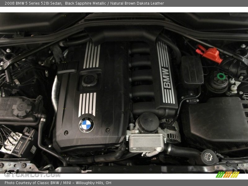Black Sapphire Metallic / Natural Brown Dakota Leather 2008 BMW 5 Series 528i Sedan