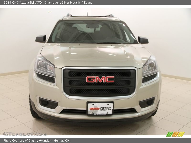 Champagne Silver Metallic / Ebony 2014 GMC Acadia SLE AWD