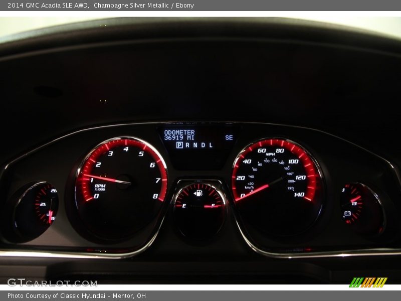 Champagne Silver Metallic / Ebony 2014 GMC Acadia SLE AWD
