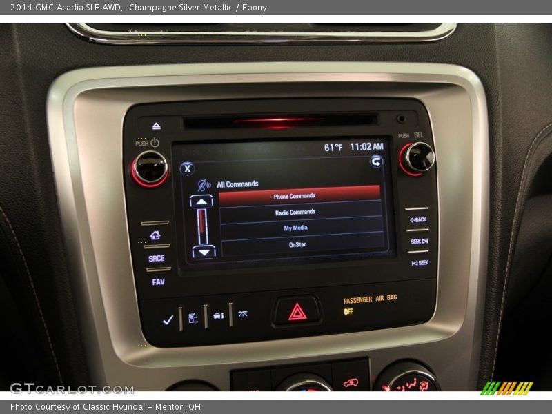 Champagne Silver Metallic / Ebony 2014 GMC Acadia SLE AWD
