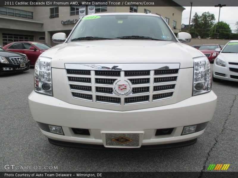 White Diamond Tricoat / Cashmere/Cocoa 2011 Cadillac Escalade ESV Premium AWD