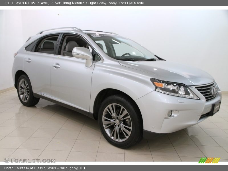 Silver Lining Metallic / Light Gray/Ebony Birds Eye Maple 2013 Lexus RX 450h AWD