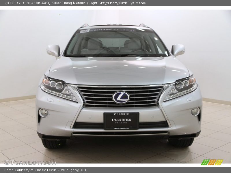 Silver Lining Metallic / Light Gray/Ebony Birds Eye Maple 2013 Lexus RX 450h AWD