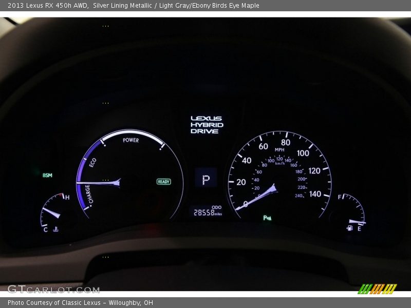 Silver Lining Metallic / Light Gray/Ebony Birds Eye Maple 2013 Lexus RX 450h AWD