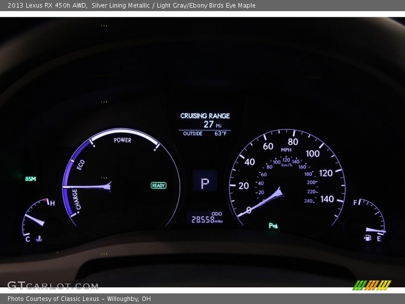 Silver Lining Metallic / Light Gray/Ebony Birds Eye Maple 2013 Lexus RX 450h AWD