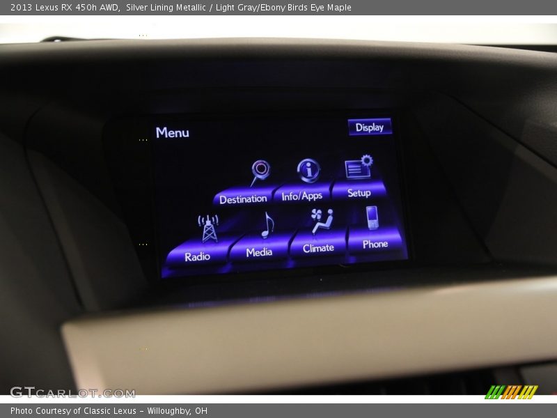 Silver Lining Metallic / Light Gray/Ebony Birds Eye Maple 2013 Lexus RX 450h AWD