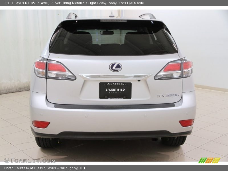 Silver Lining Metallic / Light Gray/Ebony Birds Eye Maple 2013 Lexus RX 450h AWD