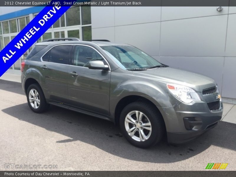 Steel Green Metallic / Light Titanium/Jet Black 2012 Chevrolet Equinox LT AWD