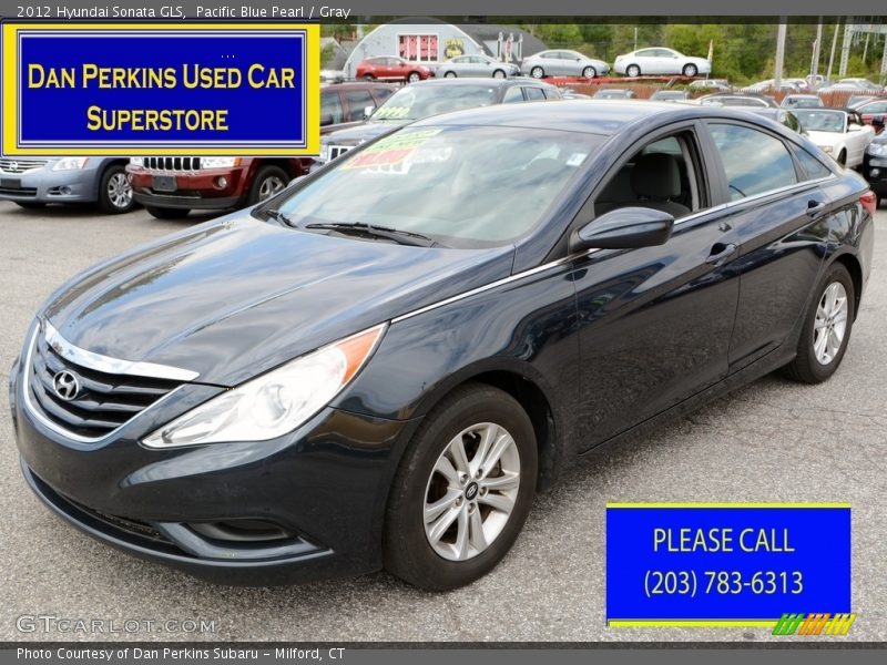 Pacific Blue Pearl / Gray 2012 Hyundai Sonata GLS